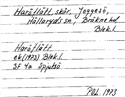 Bild på arkivkortet för arkivposten Haröflätt