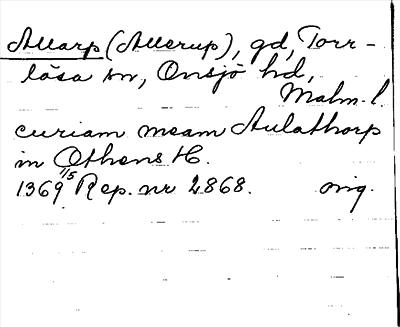 Bild på arkivkortet för arkivposten Allarp (Allerup)