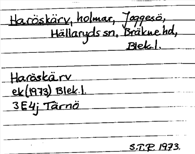 Bild på arkivkortet för arkivposten Haröskärv