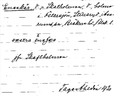 Bild på arkivkortet för arkivposten Eneskär, V