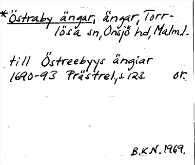 Bild på arkivkortet för arkivposten *Östraby ängar