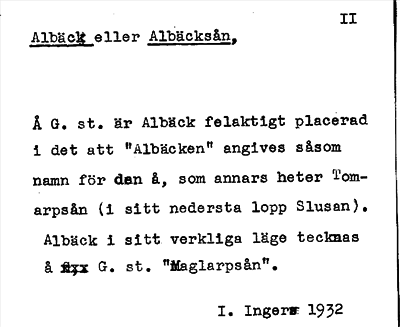 Bild på arkivkortet för arkivposten Albäck eller Albäcksån