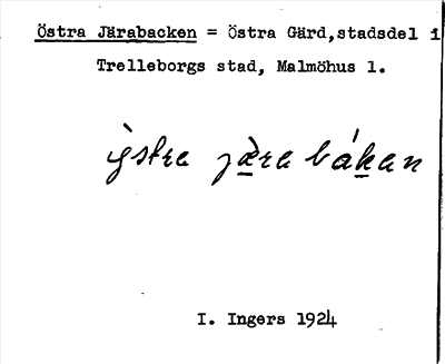Bild på arkivkortet för arkivposten Östra Järabacken