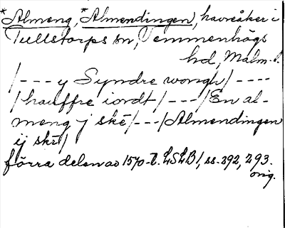 Bild på arkivkortet för arkivposten *Almeng, Almendingen
