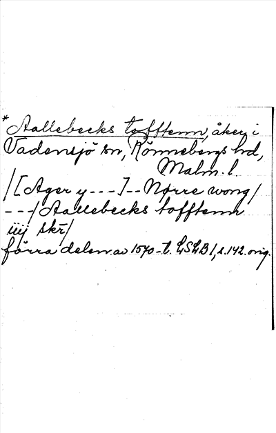 Bild på arkivkortet för arkivposten *Aallebecks tofftenn
