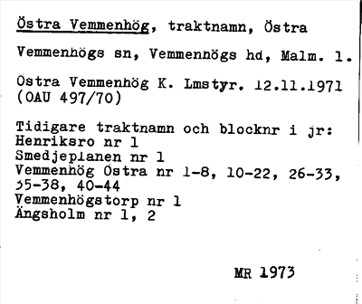 Bild på arkivkortet för arkivposten Östra Vemmenhög