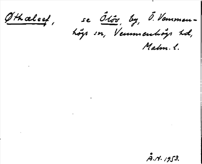Bild på arkivkortet för arkivposten Øthæleef, se Ölöv