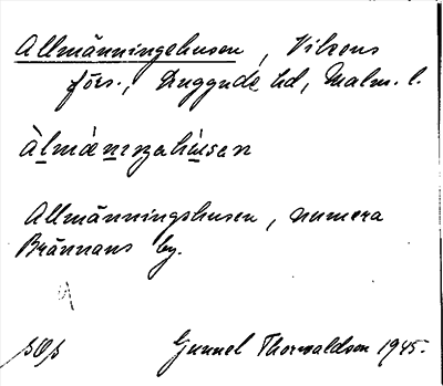 Bild på arkivkortet för arkivposten Allmänningehusen