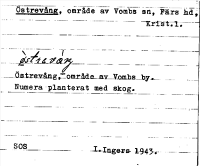 Bild på arkivkortet för arkivposten Östrevång