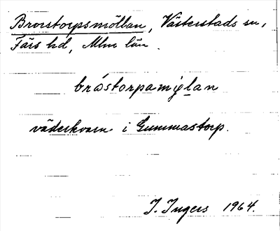 Bild på arkivkortet för arkivposten Brorstorpsmöllan