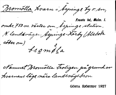 Bild på arkivkortet för arkivposten Bromölla