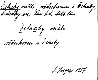 Bild på arkivkortet för arkivposten Östraby mölla