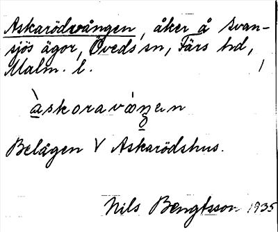 Bild på arkivkortet för arkivposten Askarödvången