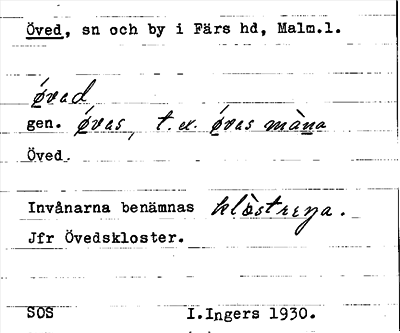 Bild på arkivkortet för arkivposten Öved