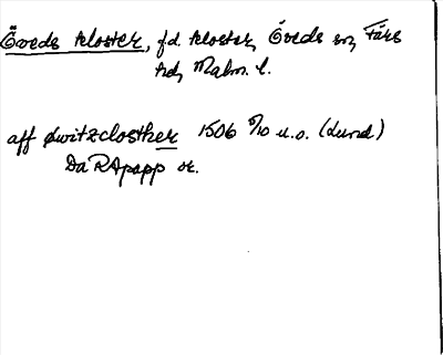 Bild på arkivkortet för arkivposten Öveds kloster