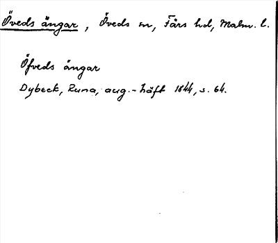 Bild på arkivkortet för arkivposten Öveds ängar