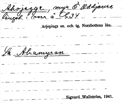 Bild på arkivkortet för arkivposten Ahojegge