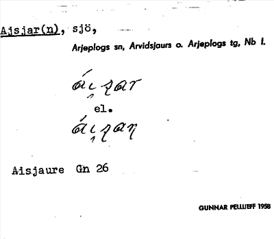 Bild på arkivkortet för arkivposten Ajsjar(n)