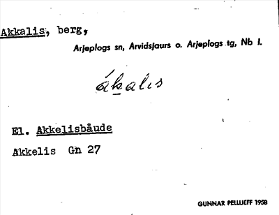 Bild på arkivkortet för arkivposten Akkalis