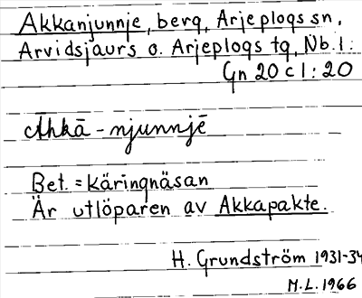 Bild på arkivkortet för arkivposten Akkanjunnje