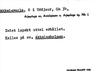Bild på arkivkortet för arkivposten Akkelesuolo