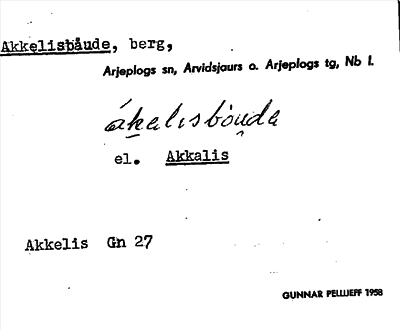 Bild på arkivkortet för arkivposten Akkelisbåude