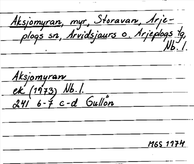 Bild på arkivkortet för arkivposten Aksjomyran
