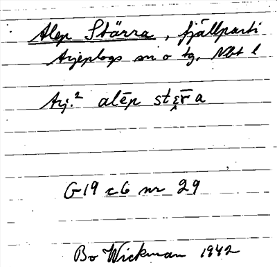 Bild på arkivkortet för arkivposten Alep Stärra