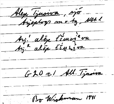 Bild på arkivkortet för arkivposten Alep Tjuoiva