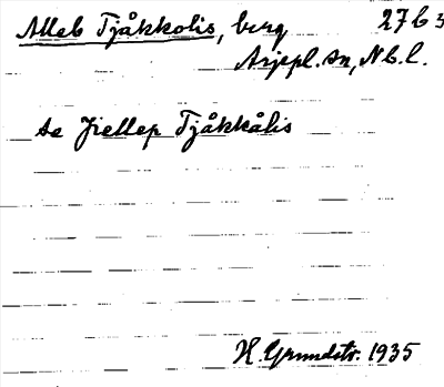 Bild på arkivkortet för arkivposten Alleb Tjåkkolis