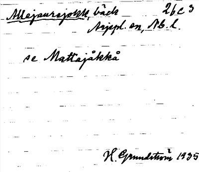 Bild på arkivkortet för arkivposten Allejaurejokk