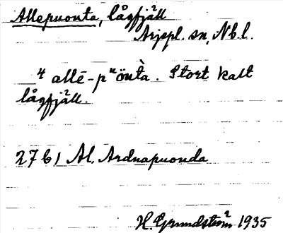Bild på arkivkortet för arkivposten Allepuouta