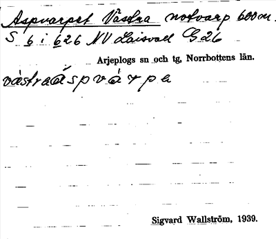 Bild på arkivkortet för arkivposten Aspvarpet, Västra