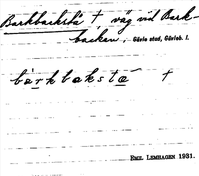 Bild på arkivkortet för arkivposten Barkbackstä