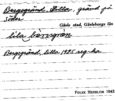 Bild på arkivkortet för arkivposten Bergsgränd, Lilla