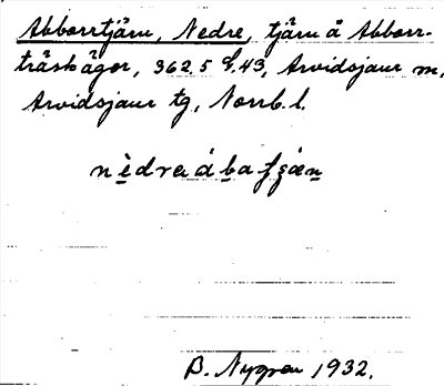Bild på arkivkortet för arkivposten Abborrtjärn, Nedre