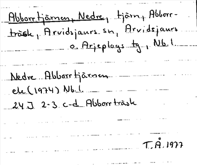 Bild på arkivkortet för arkivposten Abborrtjärnen, Nedre