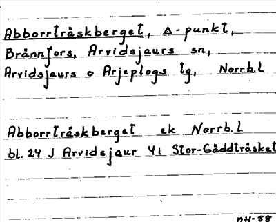 Bild på arkivkortet för arkivposten Abborrträskberget