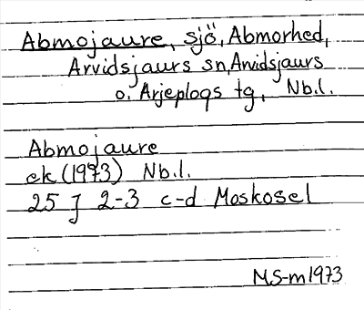 Bild på arkivkortet för arkivposten Abmojaure