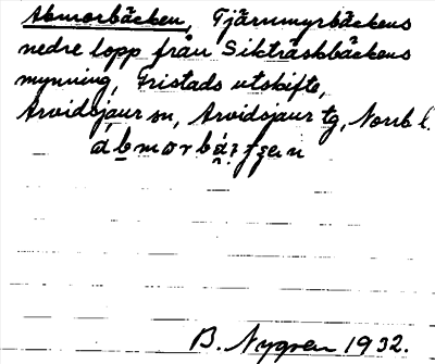 Bild på arkivkortet för arkivposten Abmorbäcken