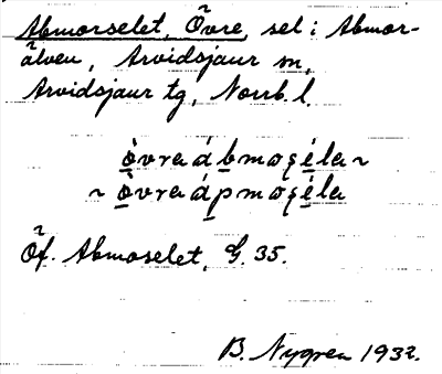 Bild på arkivkortet för arkivposten Abmorselet, Övre