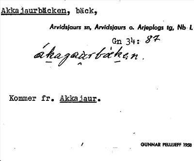 Bild på arkivkortet för arkivposten Akkajaurbäcken