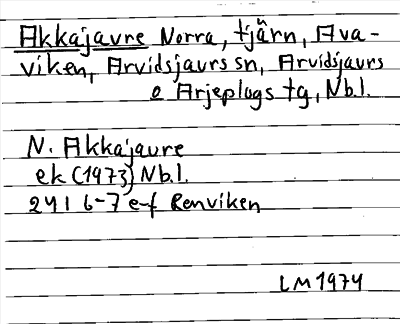 Bild på arkivkortet för arkivposten Akkajaure, Norra