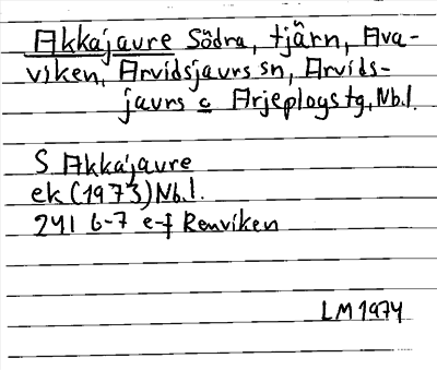 Bild på arkivkortet för arkivposten Akkajaure, Södra