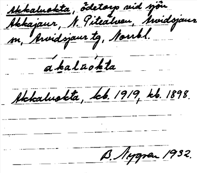 Bild på arkivkortet för arkivposten Akkaluokta