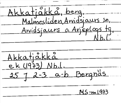 Bild på arkivkortet för arkivposten Akkatjåkkå