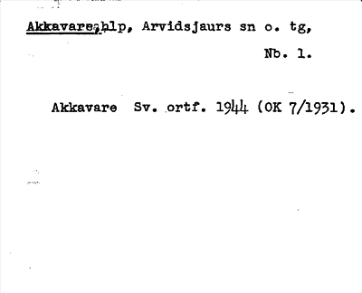 Bild på arkivkortet för arkivposten Akkavare