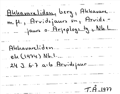 Bild på arkivkortet för arkivposten Akkavareliden