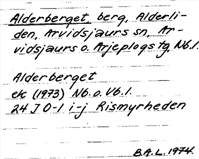 Bild på arkivkortet för arkivposten Alderberget
