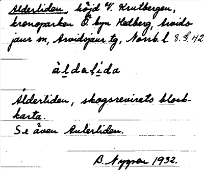 Bild på arkivkortet för arkivposten Alderliden